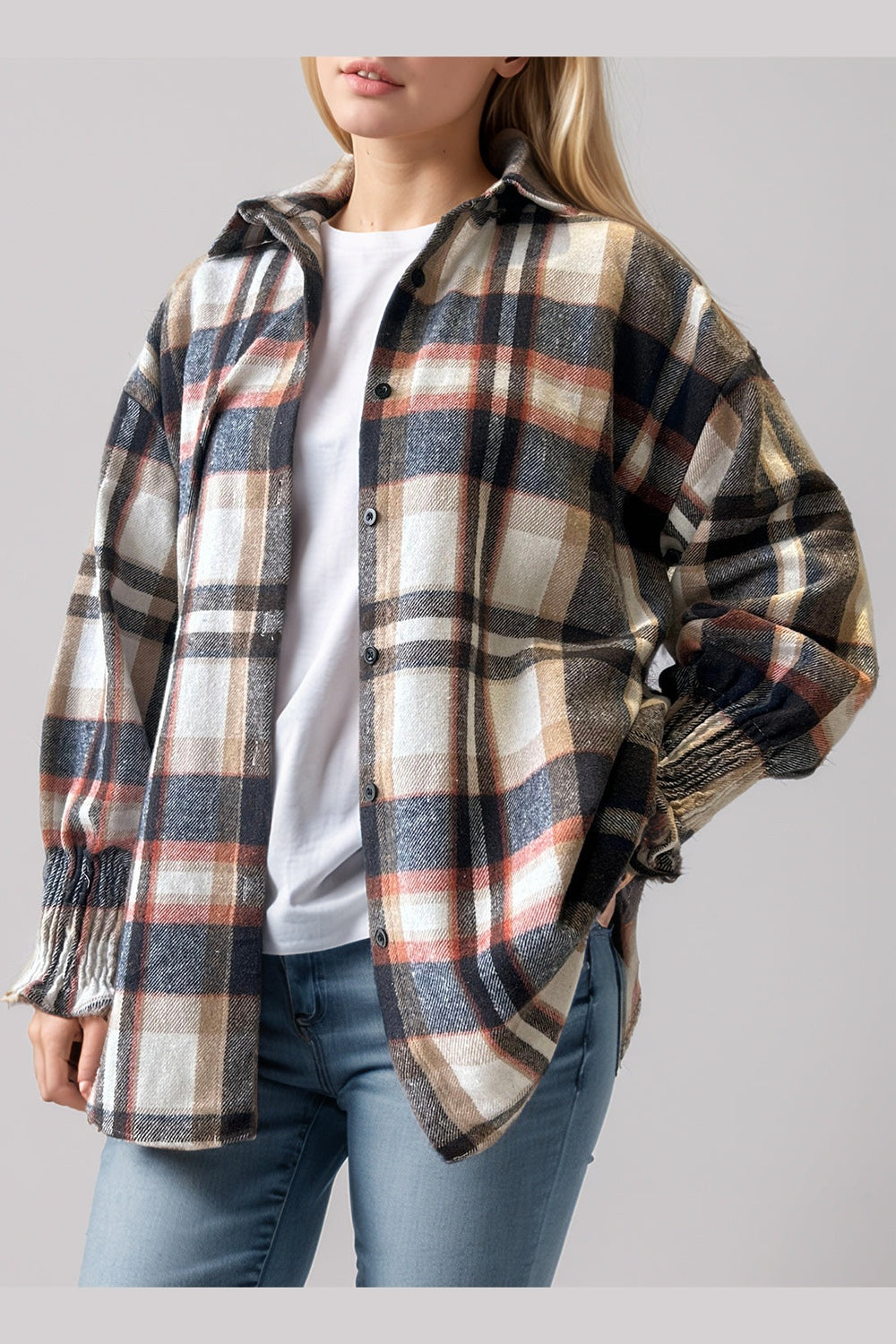 Plaid Button Up Long Sleeve Shirt - Shirts - FITGGINS