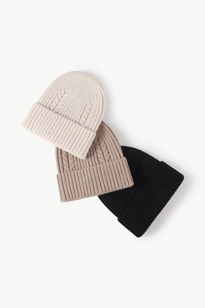 Cable-Knit Cuff Beanie - Hats - FITGGINS