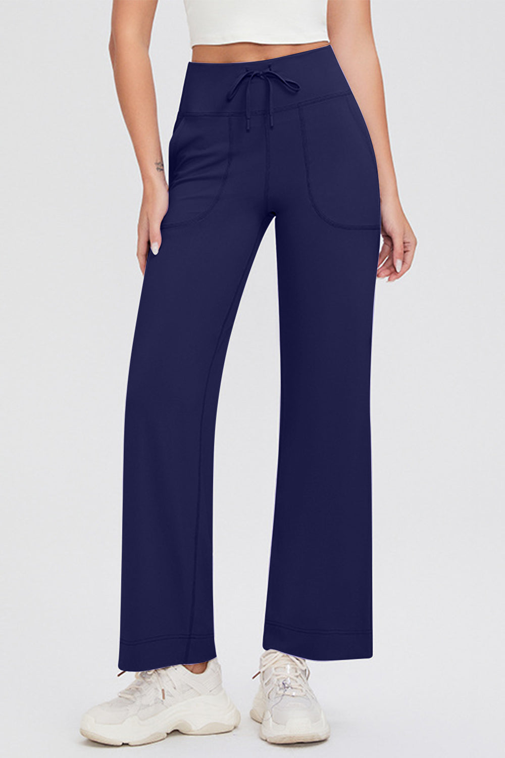 Basic Bae Full Size Drawstring High Waist Pants with Pockets - Pants - FITGGINS