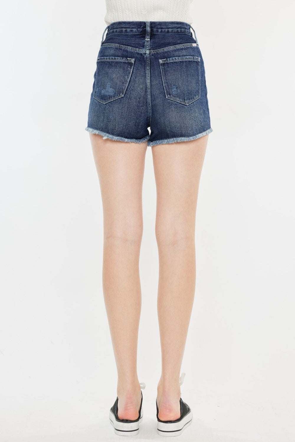 Kancan Raw Hem Button Fly Denim Shorts - Denim Shorts - FITGGINS