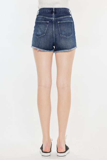 Kancan Raw Hem Button Fly Denim Shorts - Denim Shorts - FITGGINS