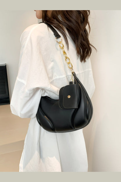 PU Leather Shoulder Bag with EarPods Bag - Handbag - FITGGINS