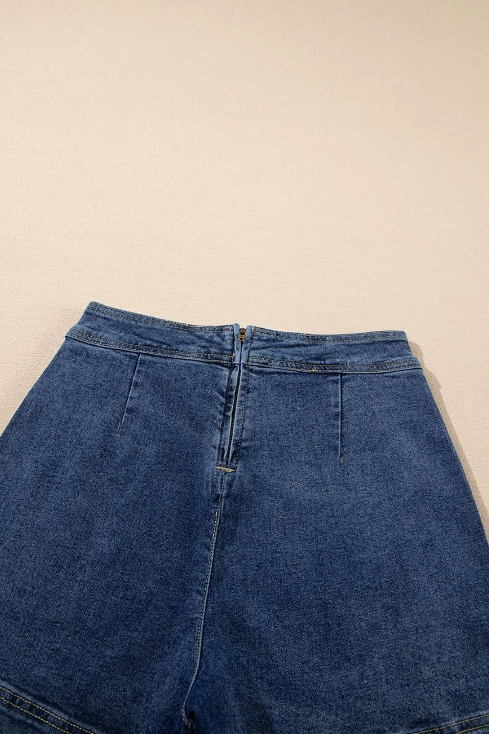 Asymmetrical Denim Skort with Pockets Fitggins