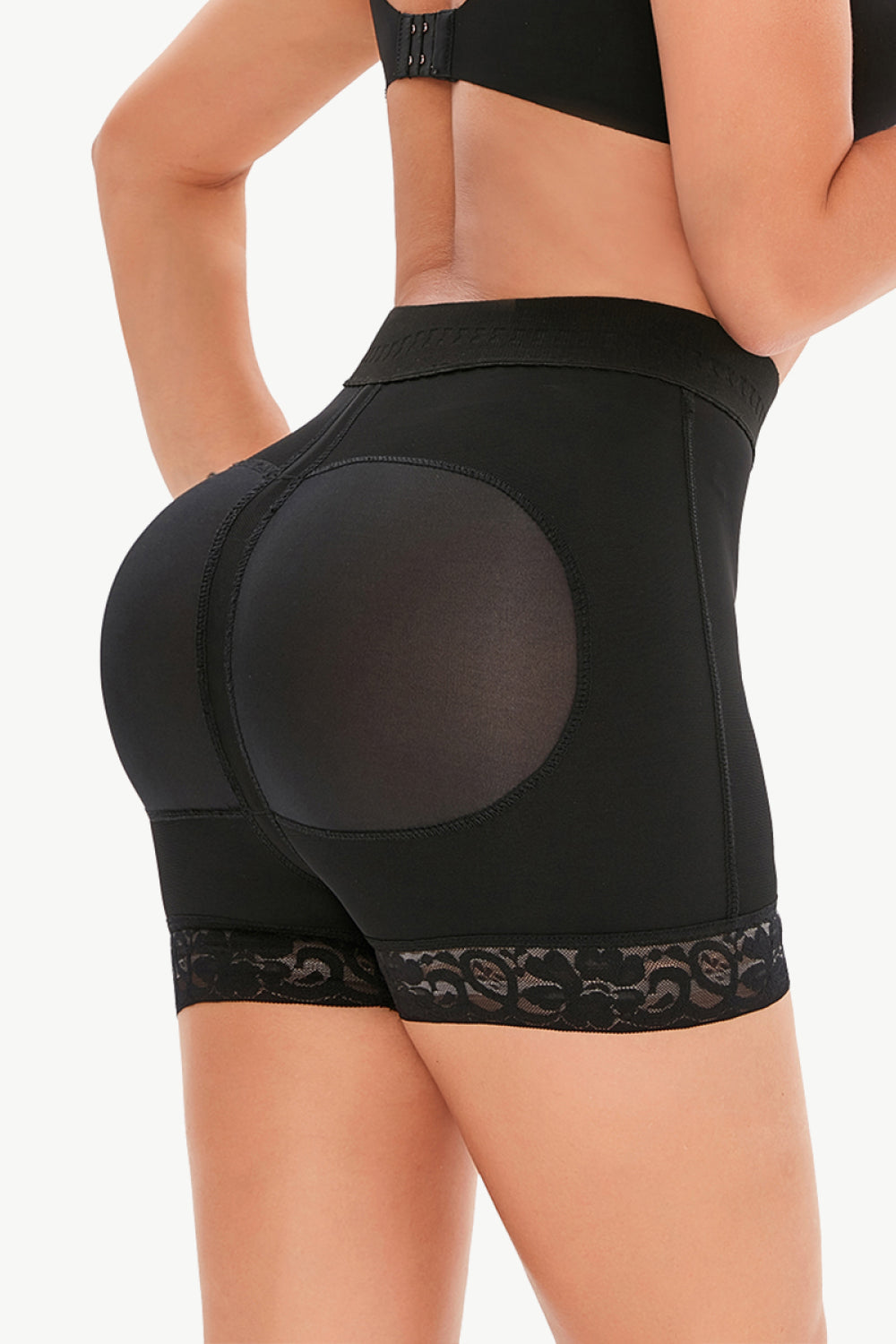 Full Size Pull-On Lace Trim Shaping Shorts Fitggins