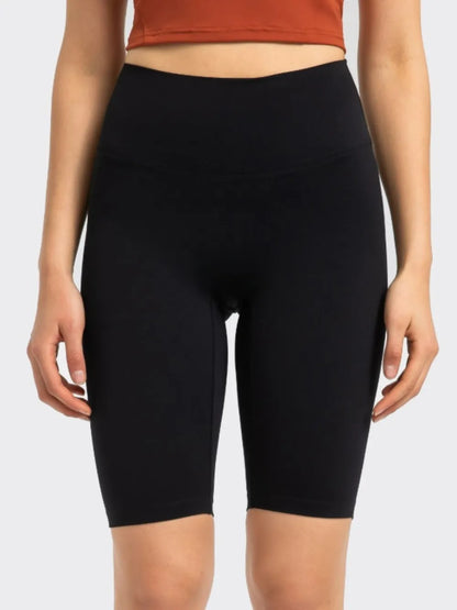 Millennia High Rise Wide Waistband Active Shorts Black Fitggins