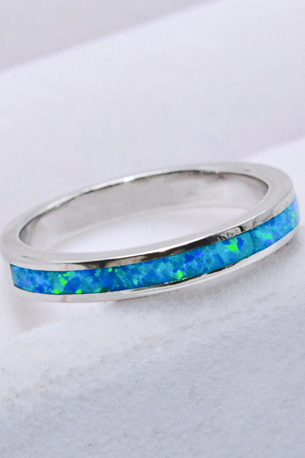 925 Sterling Silver Opal Ring in Sky Blue - Rings - FITGGINS