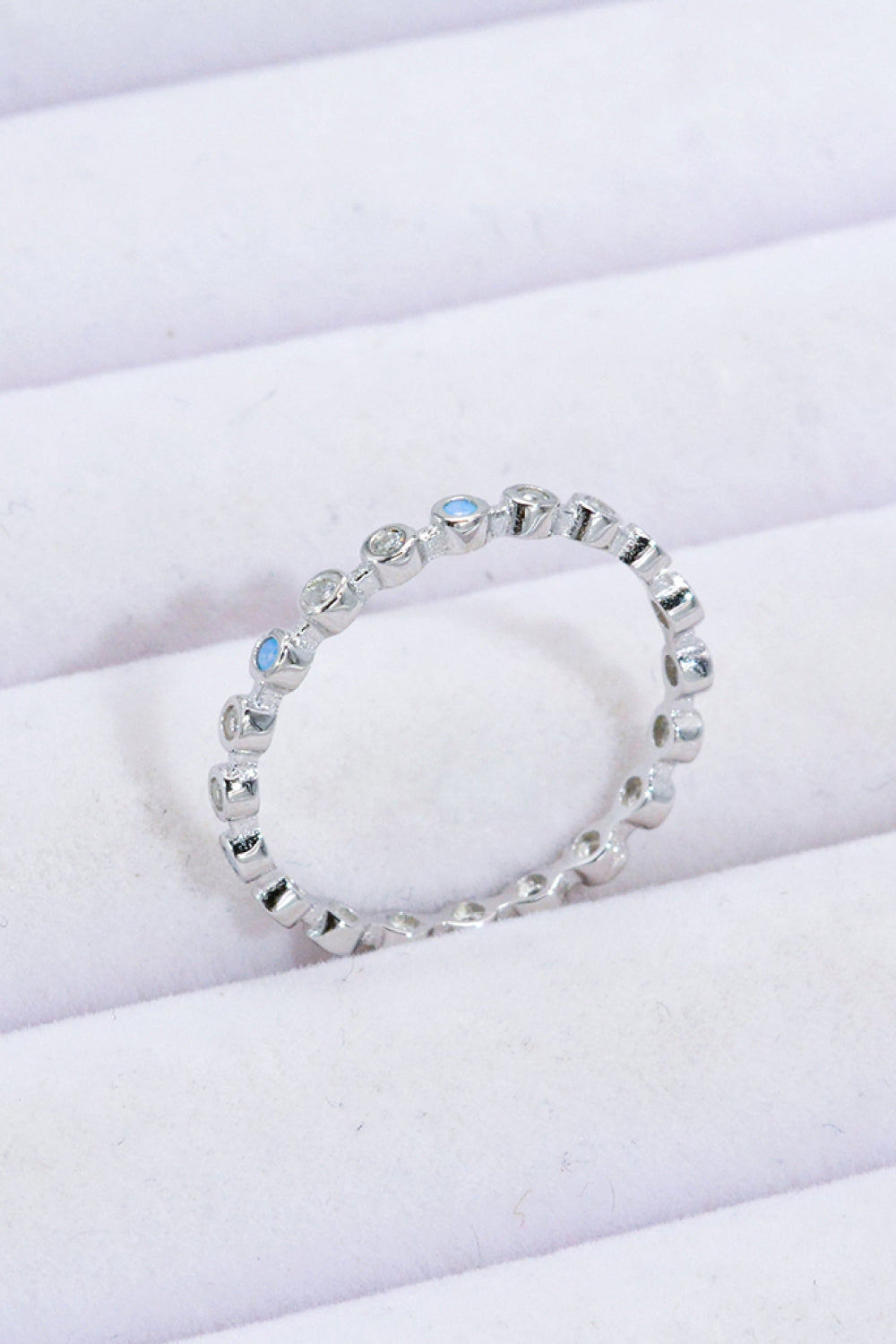 925 Sterling Silver Zircon and Natural Moonstone Ring - Rings - FITGGINS