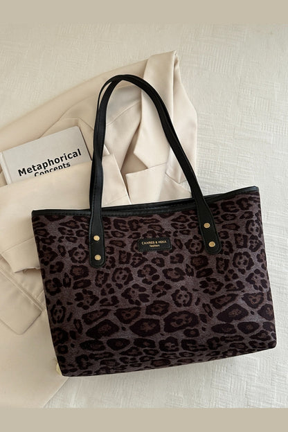 Leopard Polyester Tote Bag - Handbag - FITGGINS