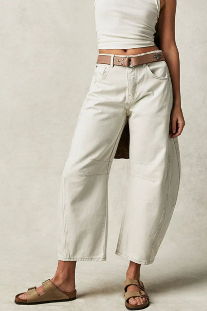 Wide Leg Jeans with Pockets - Jeans - FITGGINS