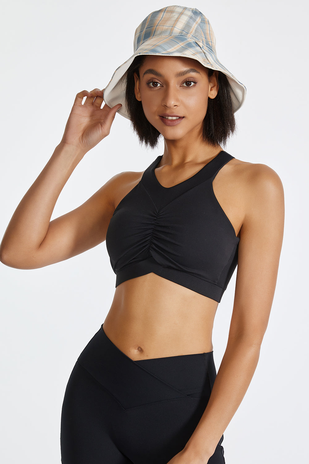 Ruched Crisscross Active Tank - Crop Tops & Tank Tops - FITGGINS