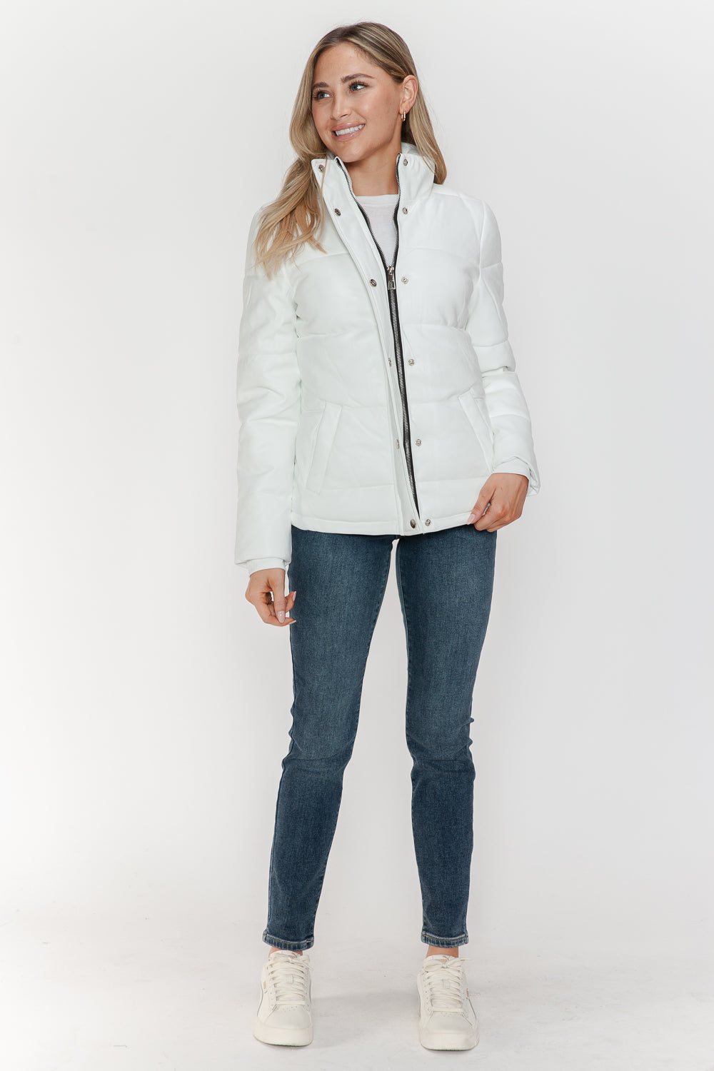 YMI Pocketed Zip Up Turtleneck Puffer Jacket - Jackets - FITGGINS