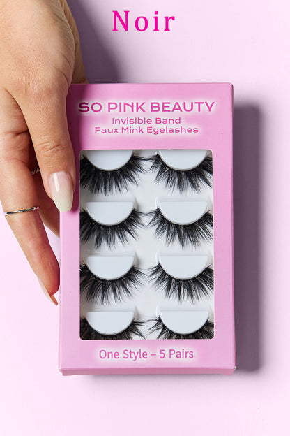 SO PINK BEAUTY Faux Mink Eyelashes 5 Pairs - - FITGGINS