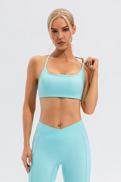 Crisscross Spaghetti Strap Active Cami - Sports Bras - FITGGINS