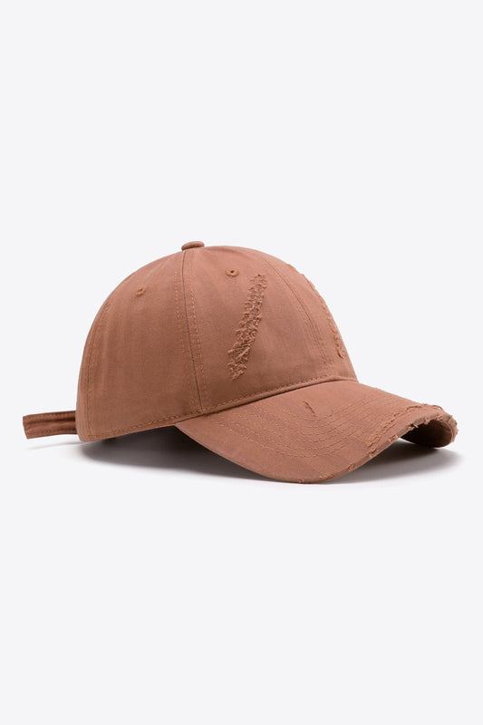 Distressed Adjustable Baseball Cap - Hats - FITGGINS