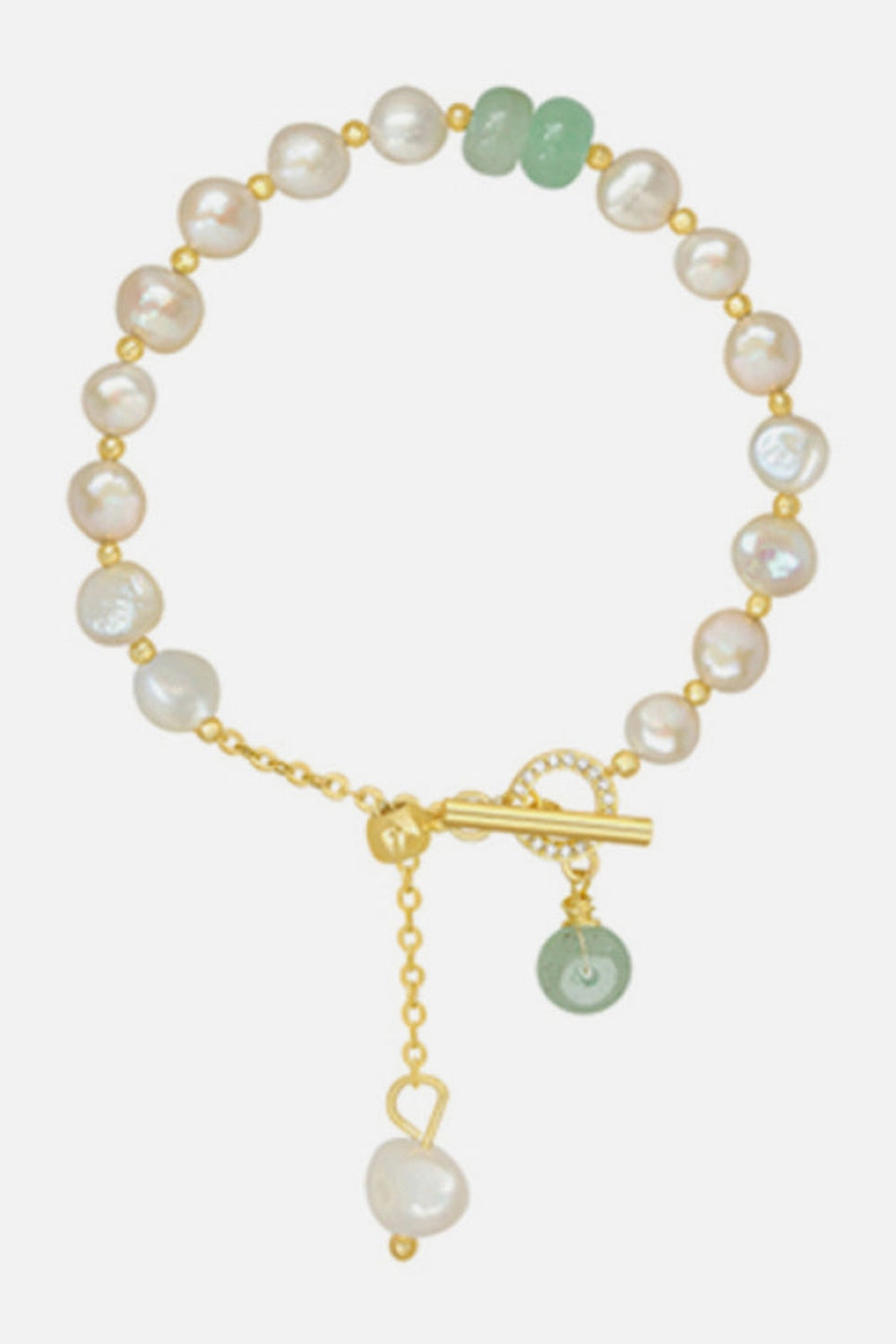 Pearl Green Stone Link Bracelet - Bracelets - FITGGINS