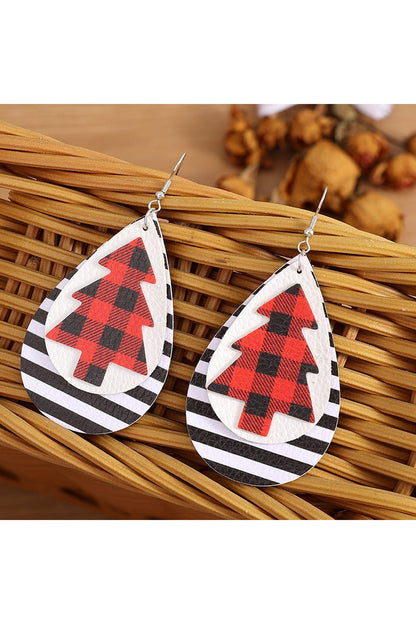 Christmas Tree PU Leather Earrings - Earrings - FITGGINS