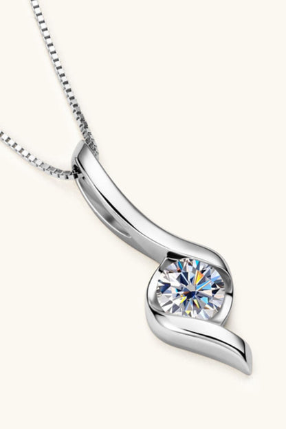 1 Carat Moissanite 925 Sterling Silver Necklace - Necklaces - FITGGINS