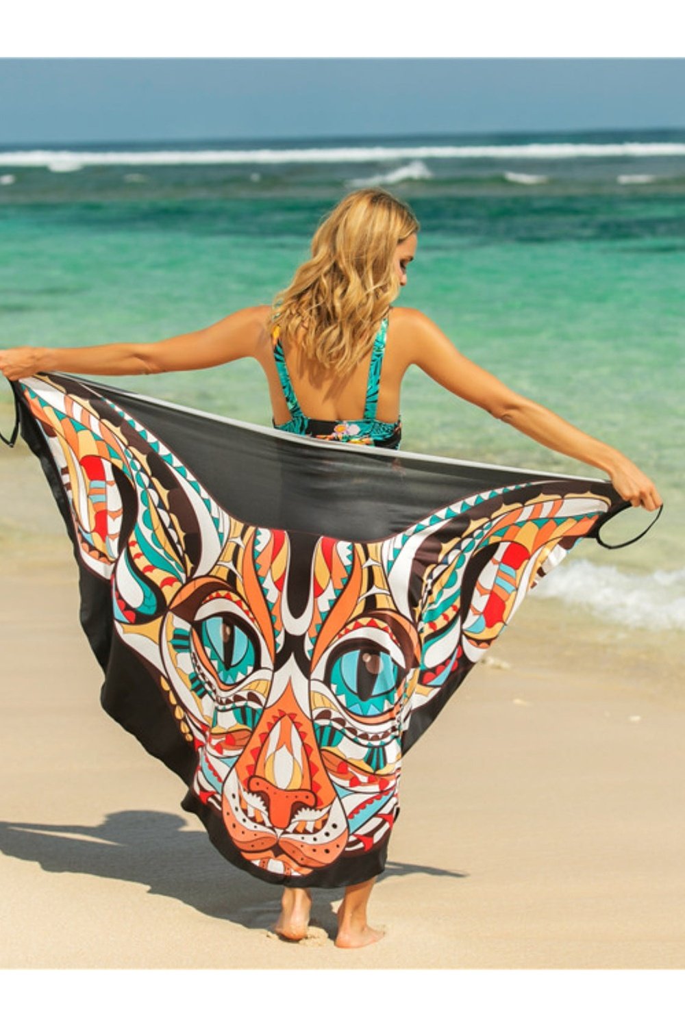 Printed Spaghetti Strap Cover Up - Cover-Ups - FITGGINS