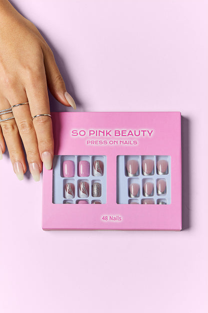 SO PINK BEAUTY Press On Nails 2 Packs - - FITGGINS