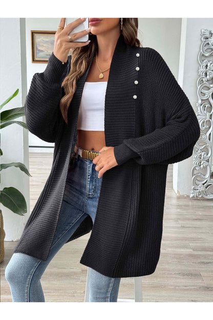 Open Front Long Sleeve Cardigan - Cardigans - FITGGINS