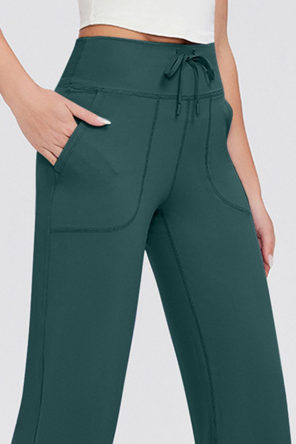 Basic Bae Full Size Drawstring High Waist Pants with Pockets - Pants - FITGGINS