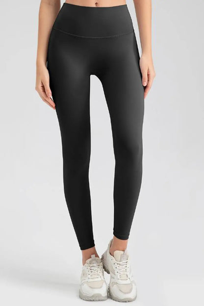 Wide Waistband Sport Leggings Black Fitggins
