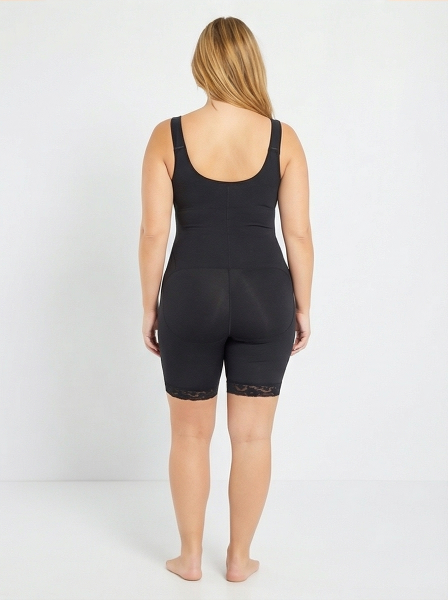 Full Size Zip-Up Lace Detail Shapewear Fitggins