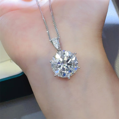 10 Carat Moissanite 925 Sterling Silver Pendant Necklace - Necklaces - FITGGINS