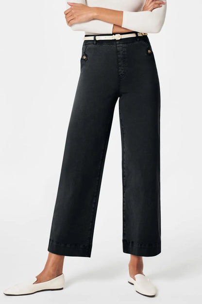 High Waist Jeans with Pockets Black Fitggins