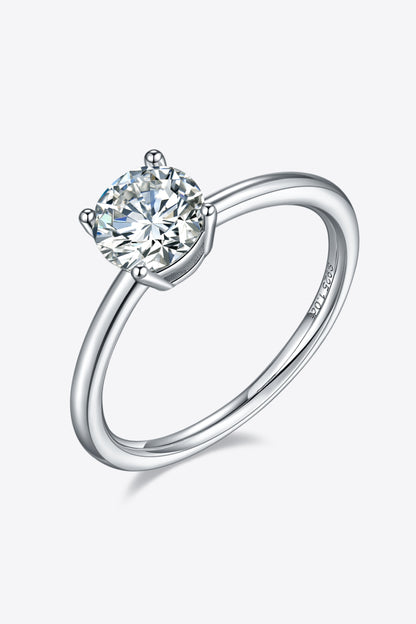 1 Carat Moissanite 925 Sterling Silver Solitaire Ring - Rings - FITGGINS