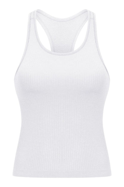 Millennia Round Neck Racerback Active Tank - Crop Tops & Tank Tops - FITGGINS