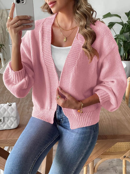 Open Front Long Sleeve Cardigan Fitggins