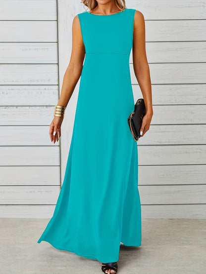 Sleeveless Flowy Maxi Dress Aqua Fitggins