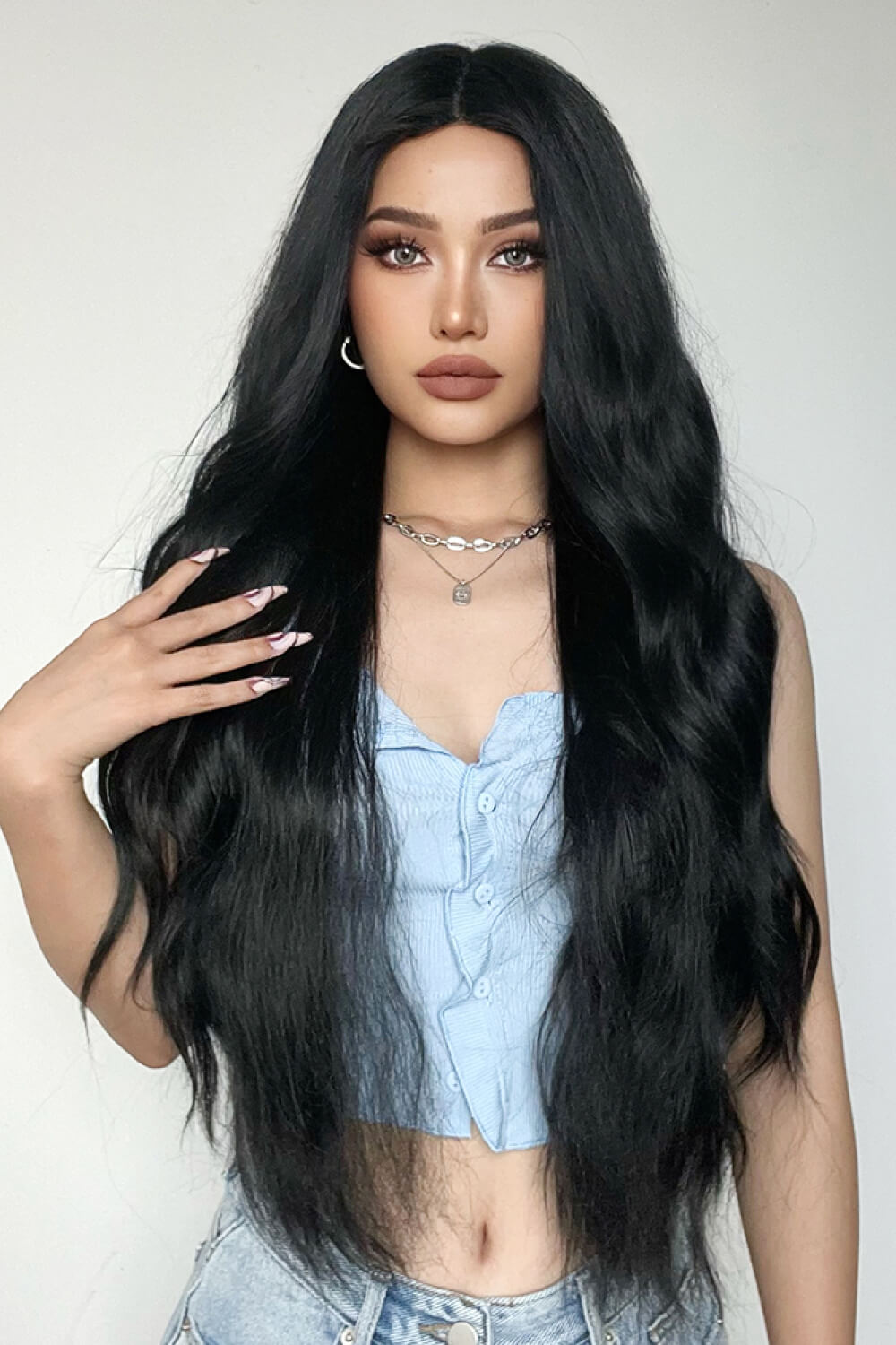 Full Machine Long Wave Synthetic Wigs 28'' - Hair - FITGGINS