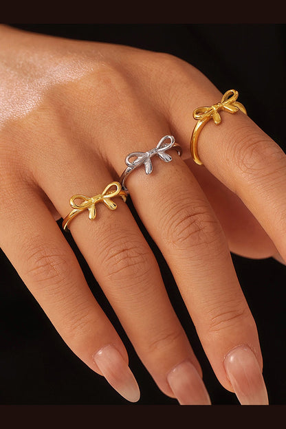 Stainless Steel Bow Ring - Rings - FITGGINS