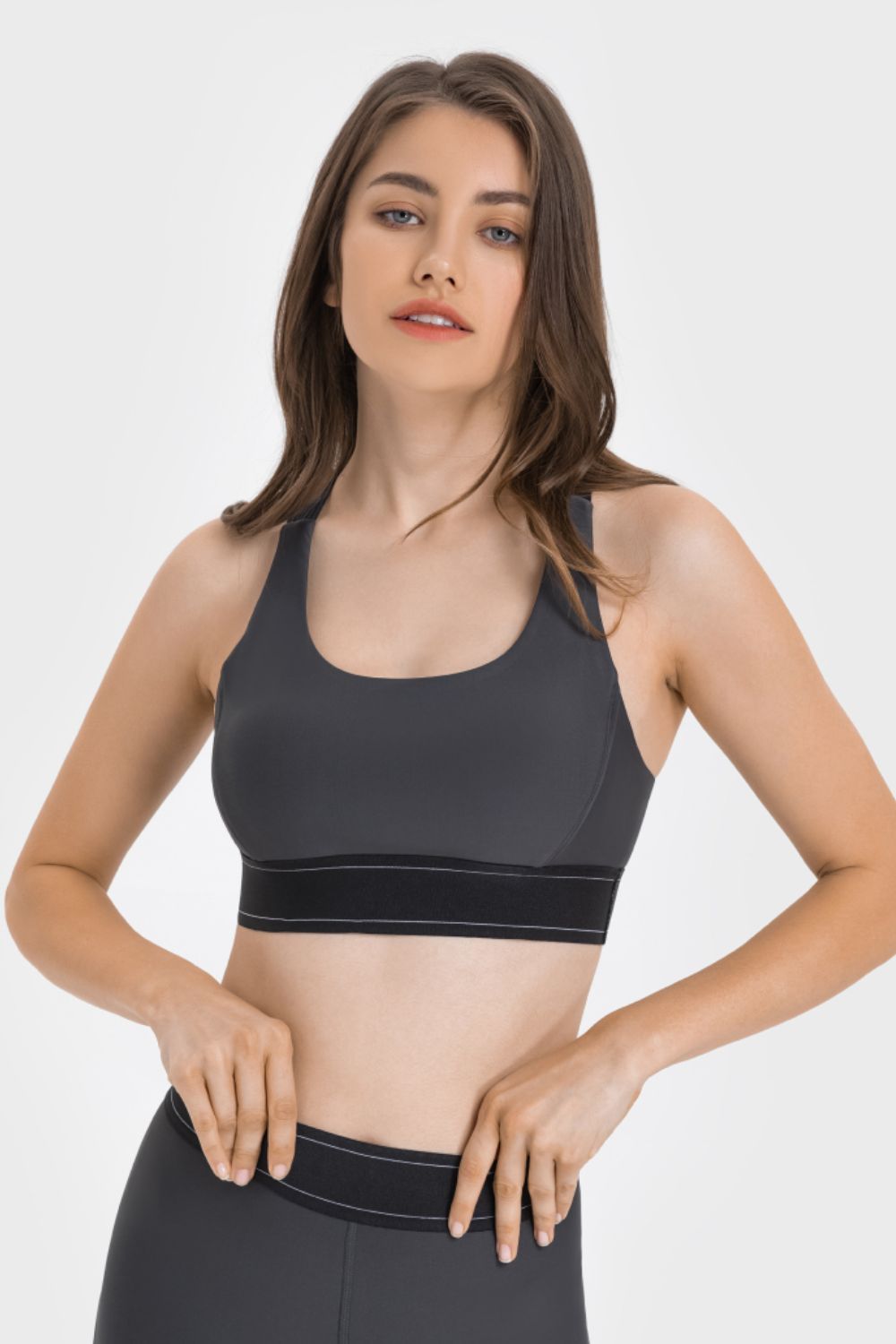 Millennia Contrast Sports Bra Gray Fitggins