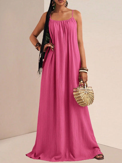 Spaghetti Strap Flowy Maxi Dress Fitggins