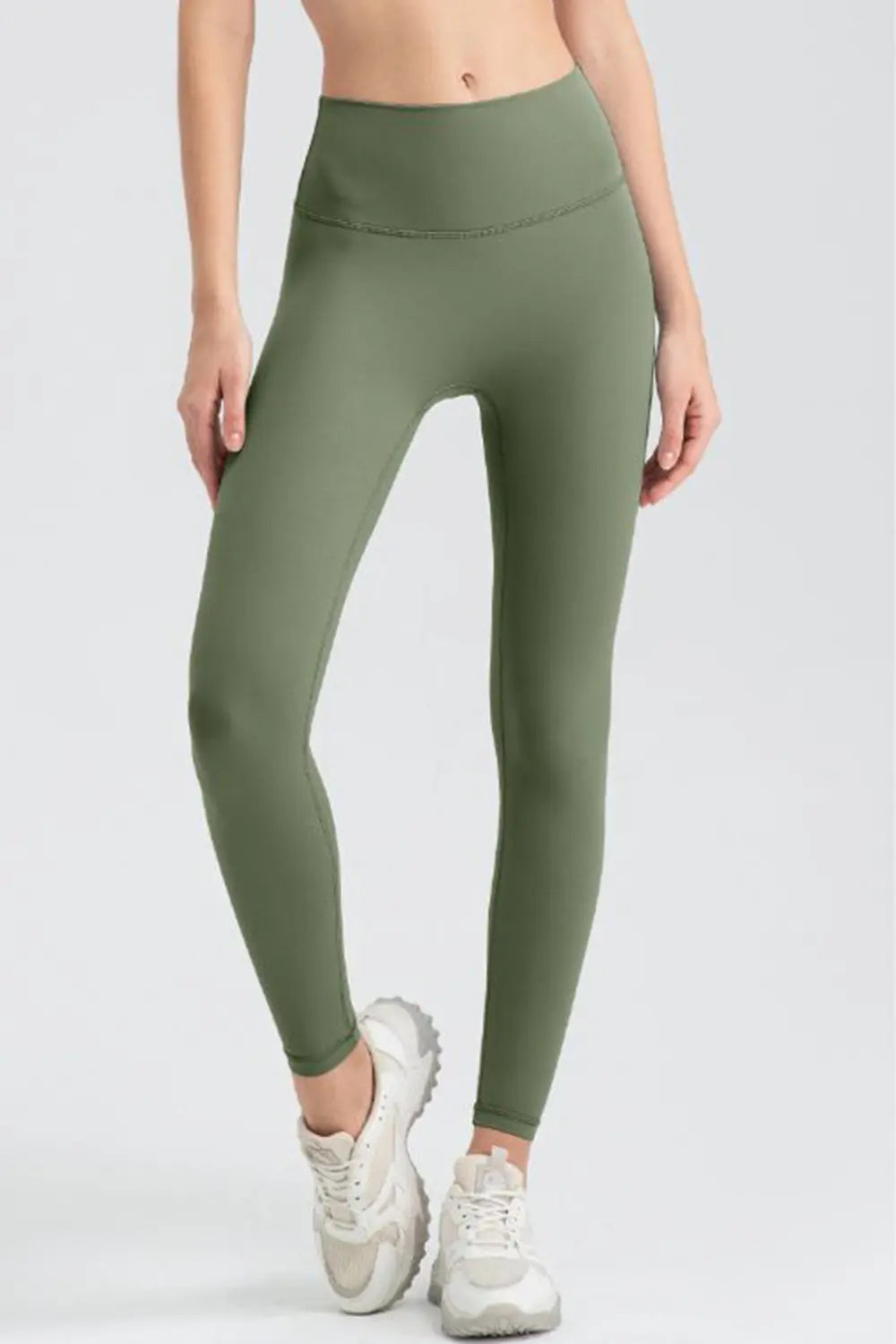 Wide Waistband Sport Leggings Moss Fitggins