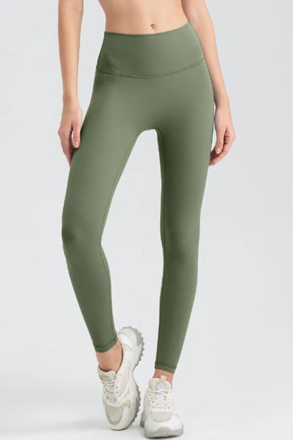 Wide Waistband Sport Leggings Moss Fitggins