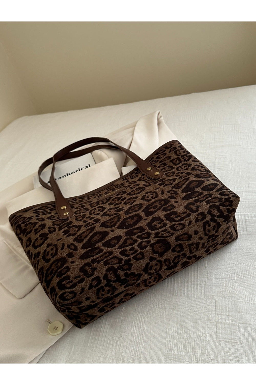 Leopard Polyester Tote Bag - Handbag - FITGGINS