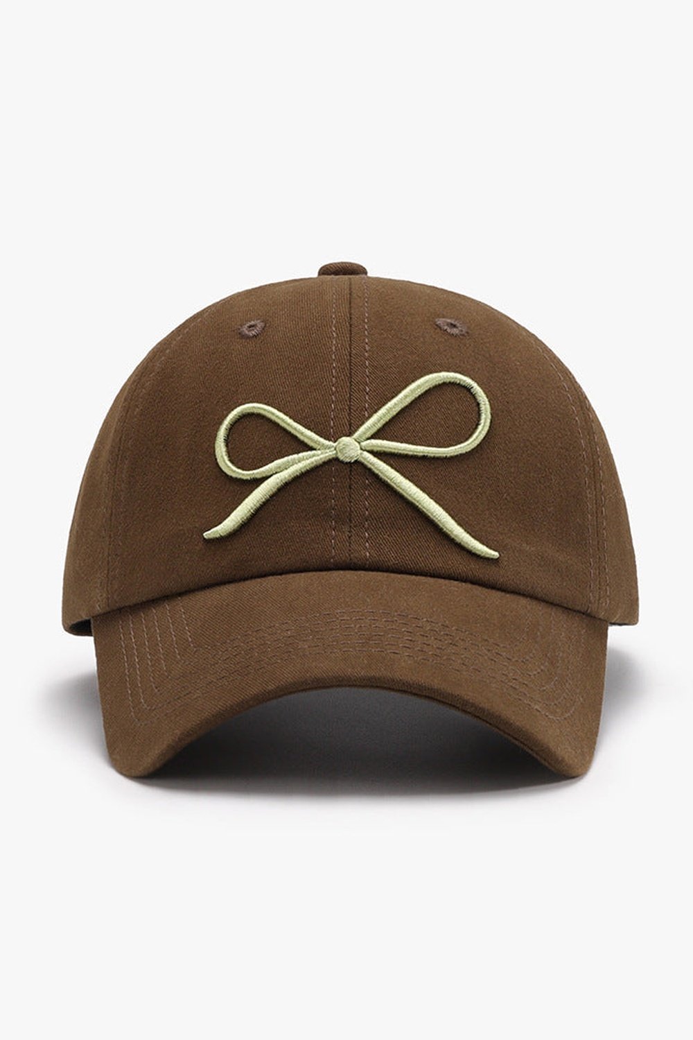 Bow Embroidered Cotton Baseball Cap - Hats - FITGGINS