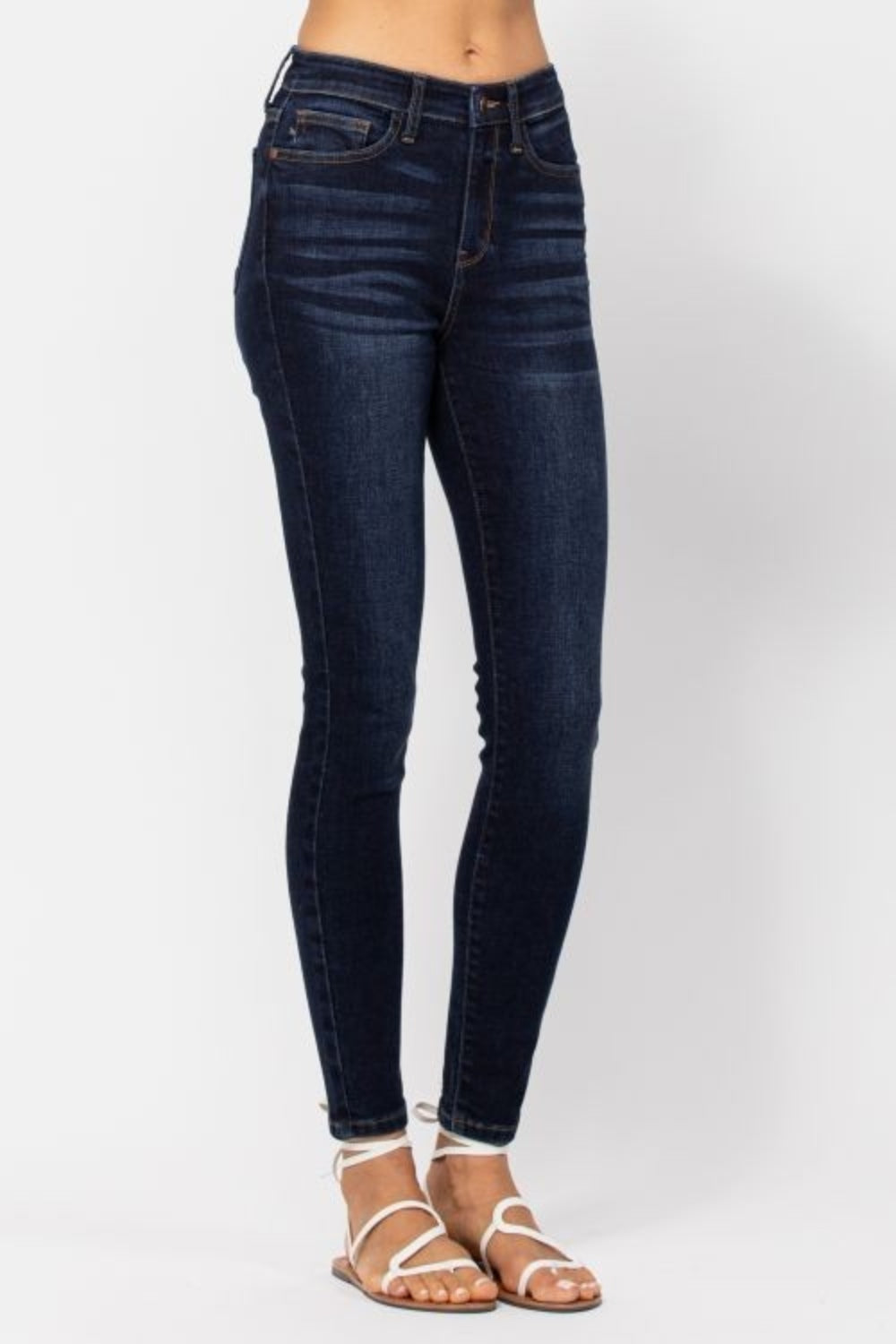 Judy Blue Full Size High Waist Handsand Skinny Jeans - Jeans - FITGGINS