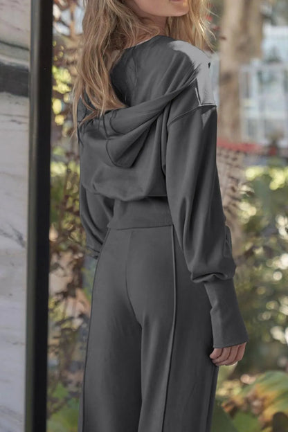 Zip-Up Hoodie and Pants Active Set Fitggins