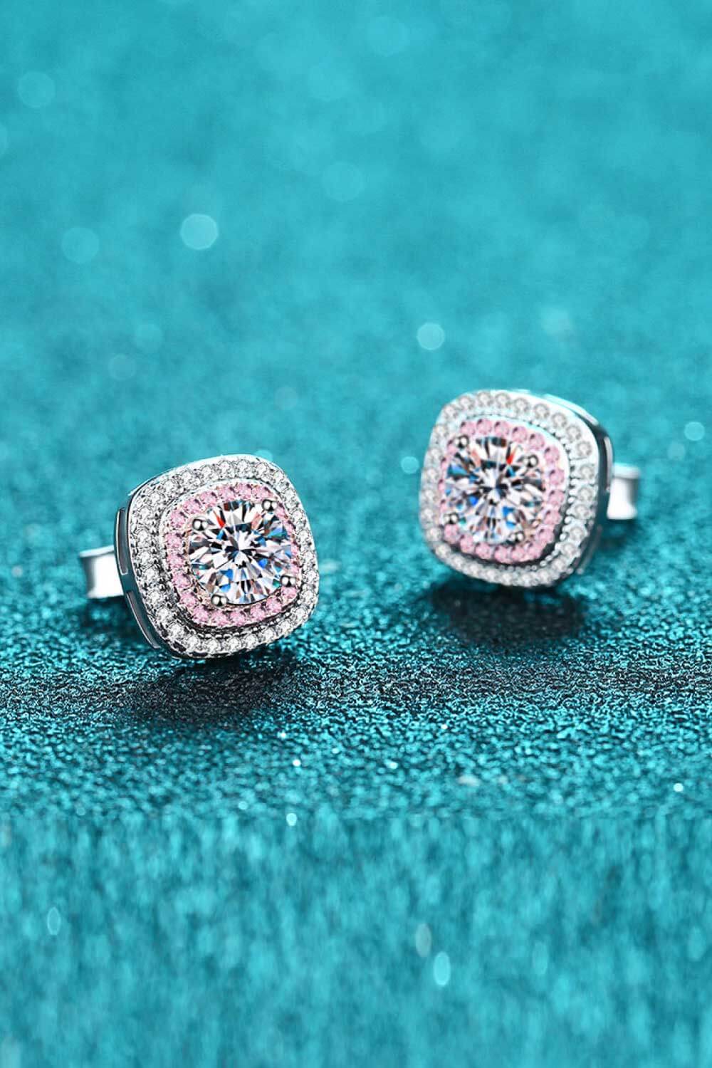 Geometric Moissanite Stud Earrings - Earrings - FITGGINS