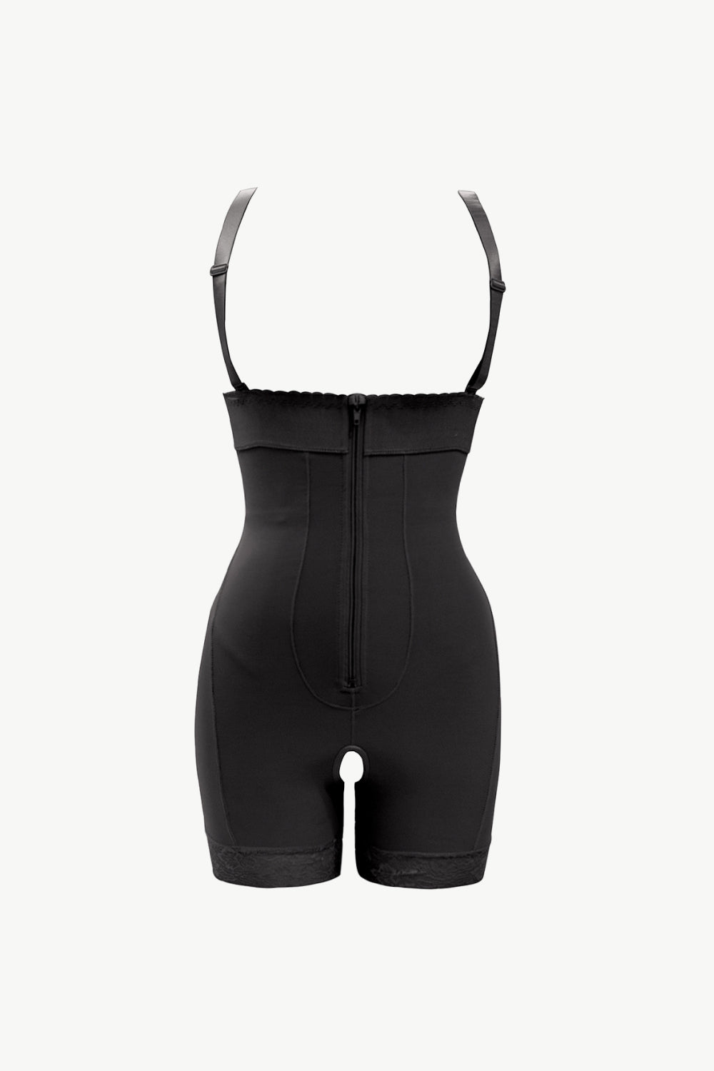 Full Size Zip Up Under-Bust Shaping Bodysuit Black Fitggins