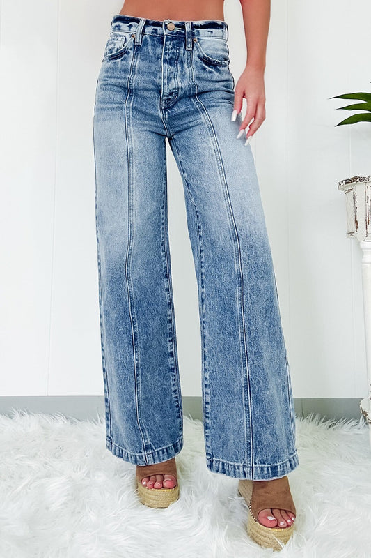 High Waist Wide Leg Jeans - Jeans - FITGGINS