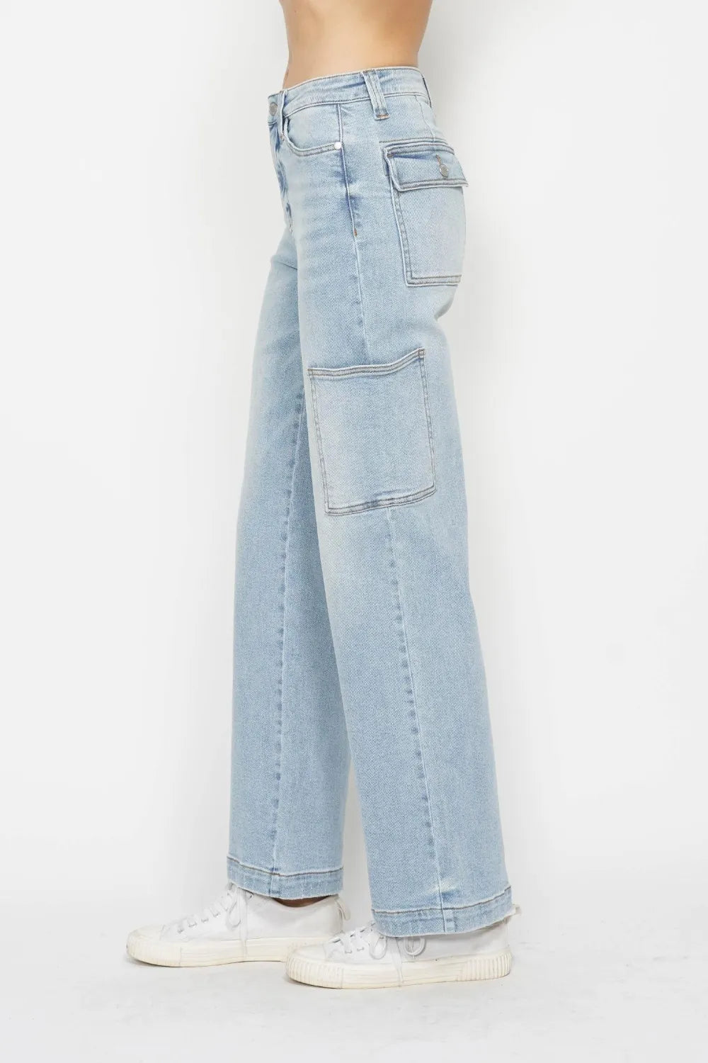 Judy Blue Full Size High Waist Straight Cargo Jeans Fitggins