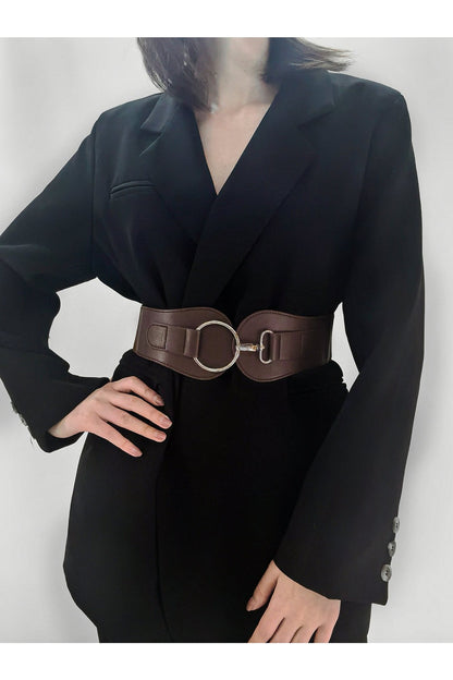 PU Elastic Wide Belt - Belt - FITGGINS