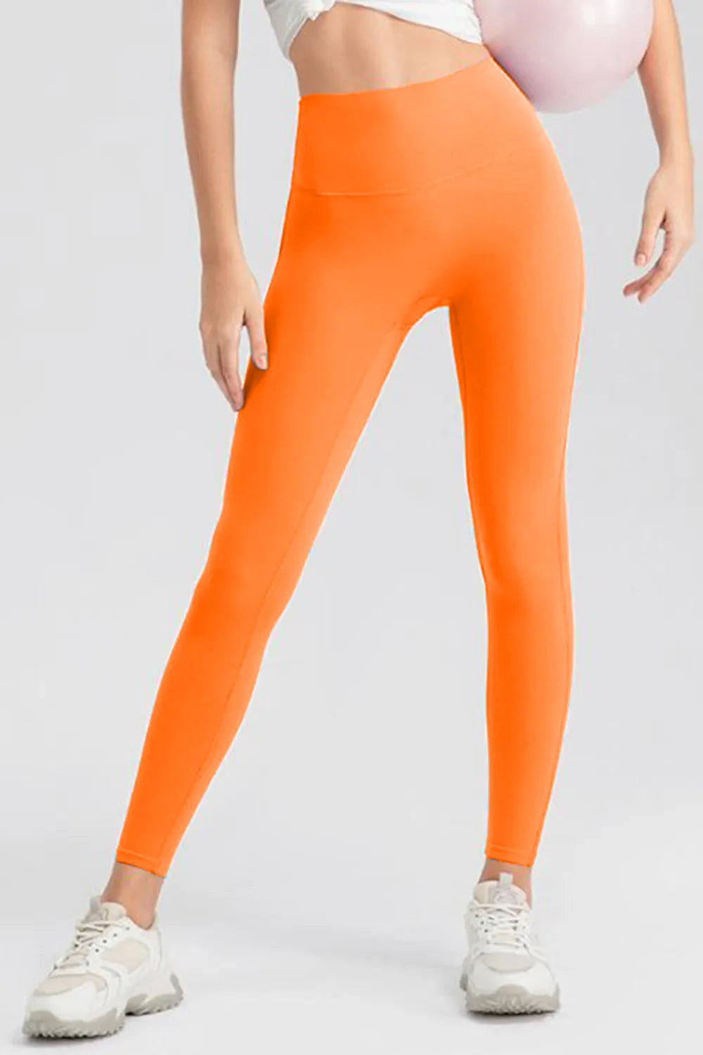 High Waist Skinny Active Pants Orange Fitggins