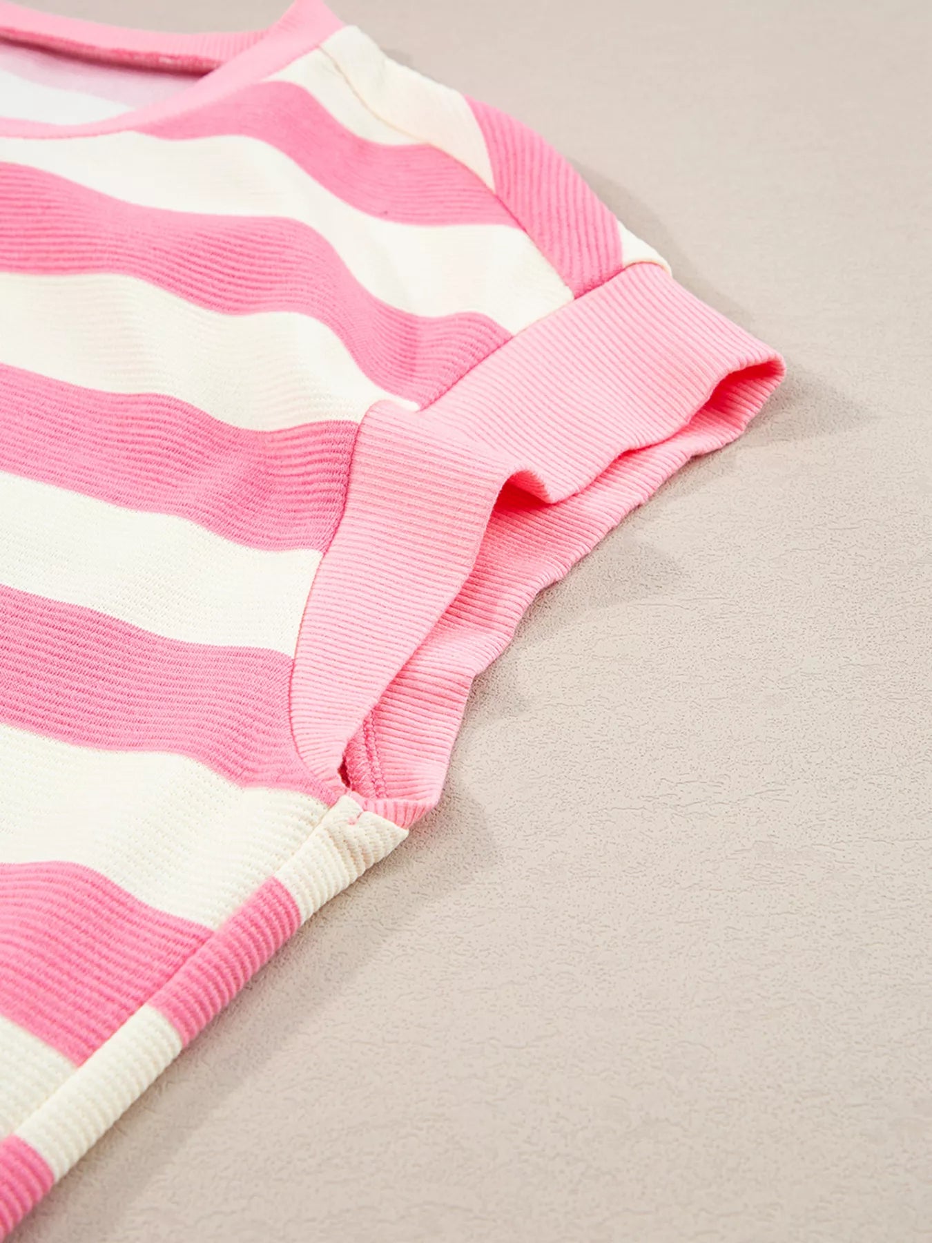 Stripe Cap Sleeve Pocketed Shift Dress Fitggins